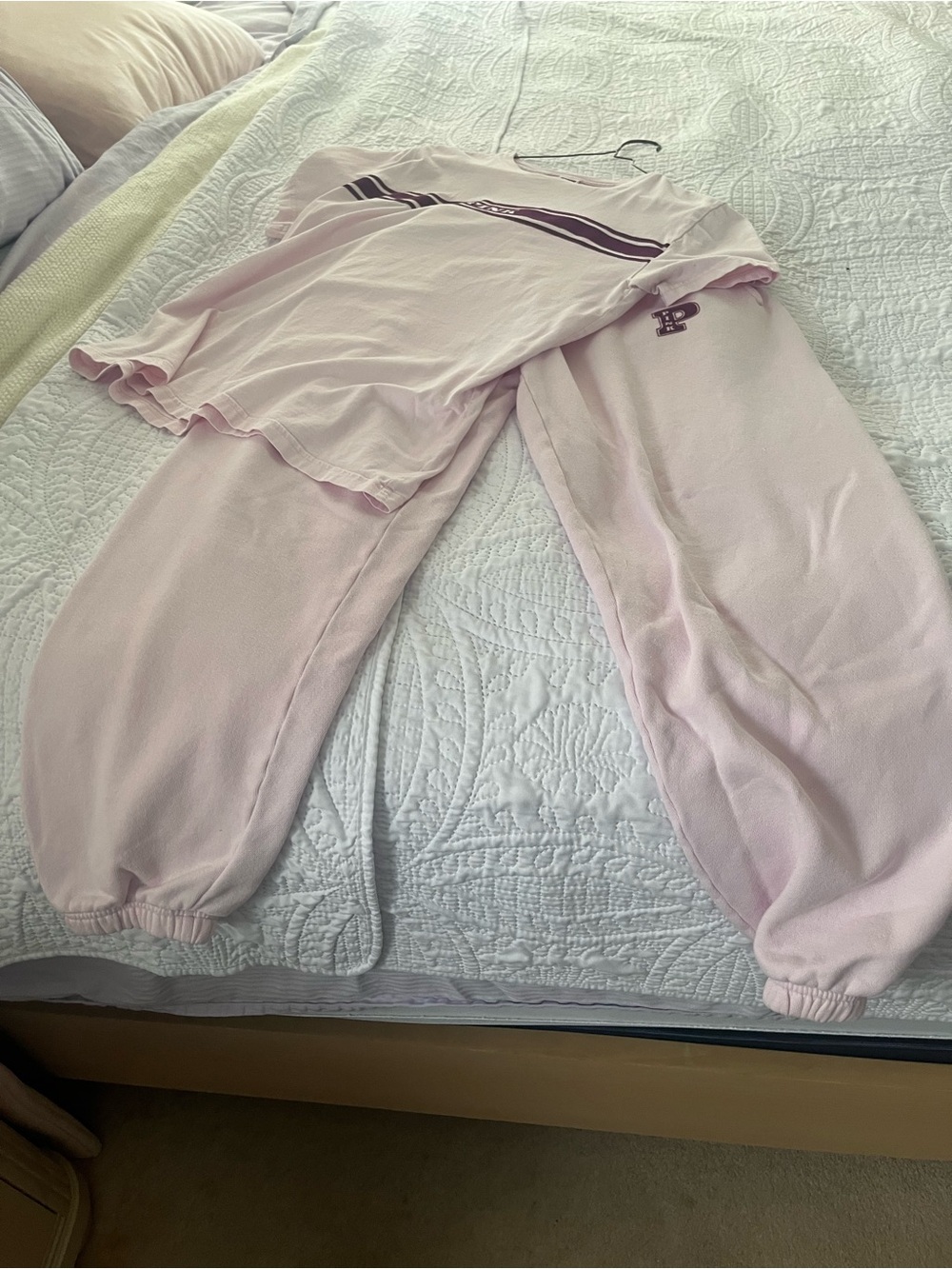 PINK Victoria's Secret Light Pink Track Pants & Top Set